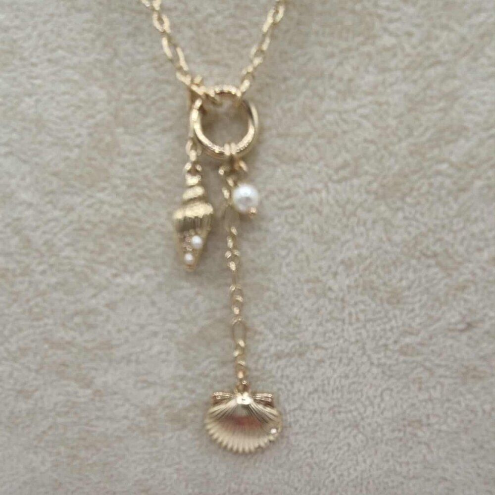 J Crew Gold Factory Tone Shell Necklace NWT!  NEW! - Picture 7 of 12